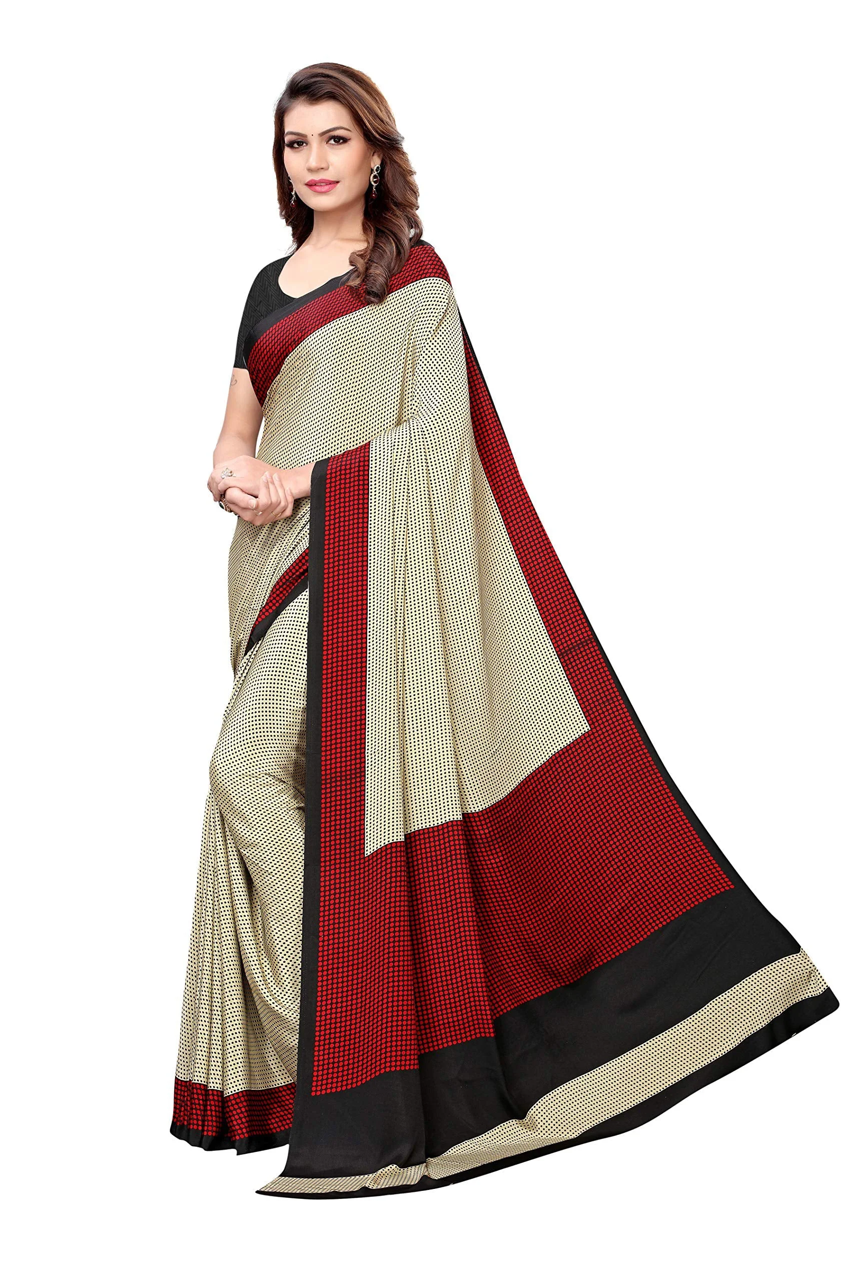 Shubhisha Fashion Art Silk with Blouse Piece Saree (Sahara-Black Free Size) - image 5