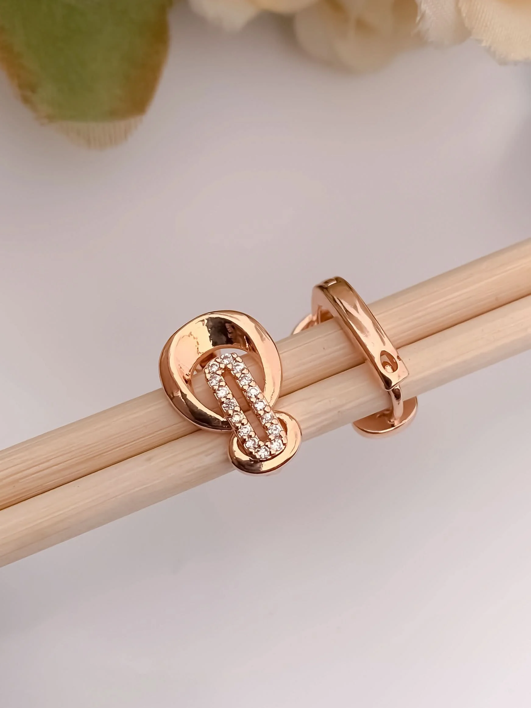 Buy 1 Get 1 Free - American Diamond Rose Gold Fancy Delicate Bali