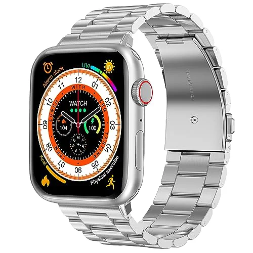 Fire-Boltt Newly Launched Vogue Large 2.05" Display Smart Watch, Always On Display, Wireless Charging, App Based GPS with Bluetooth Calling & 500+ Watch Faces (Chain Silver)