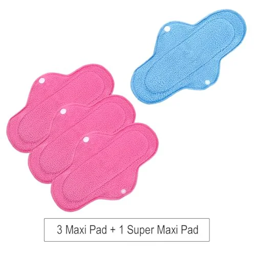 Re:Pad Reusable Sanitary Pads for women, | (3 Pads for moderate flow (Pink) + 1 Pad for heavy flow (Blue) + 1 Leak Proof Sanitary Pad Pouch) | Lasts Up To 1.5 Years | Skin Friendly for women - image 4