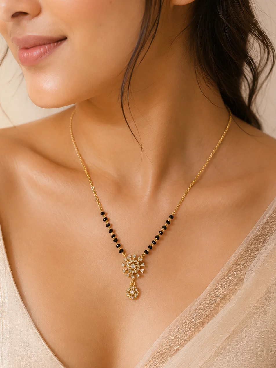 Buy 1 Get 1 Free - Golden Sunburst Mangalsutra