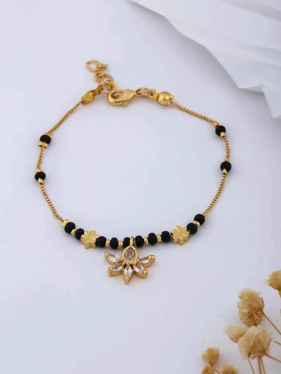 Fancy Gold Plated Delicate Hand Mangalsutra