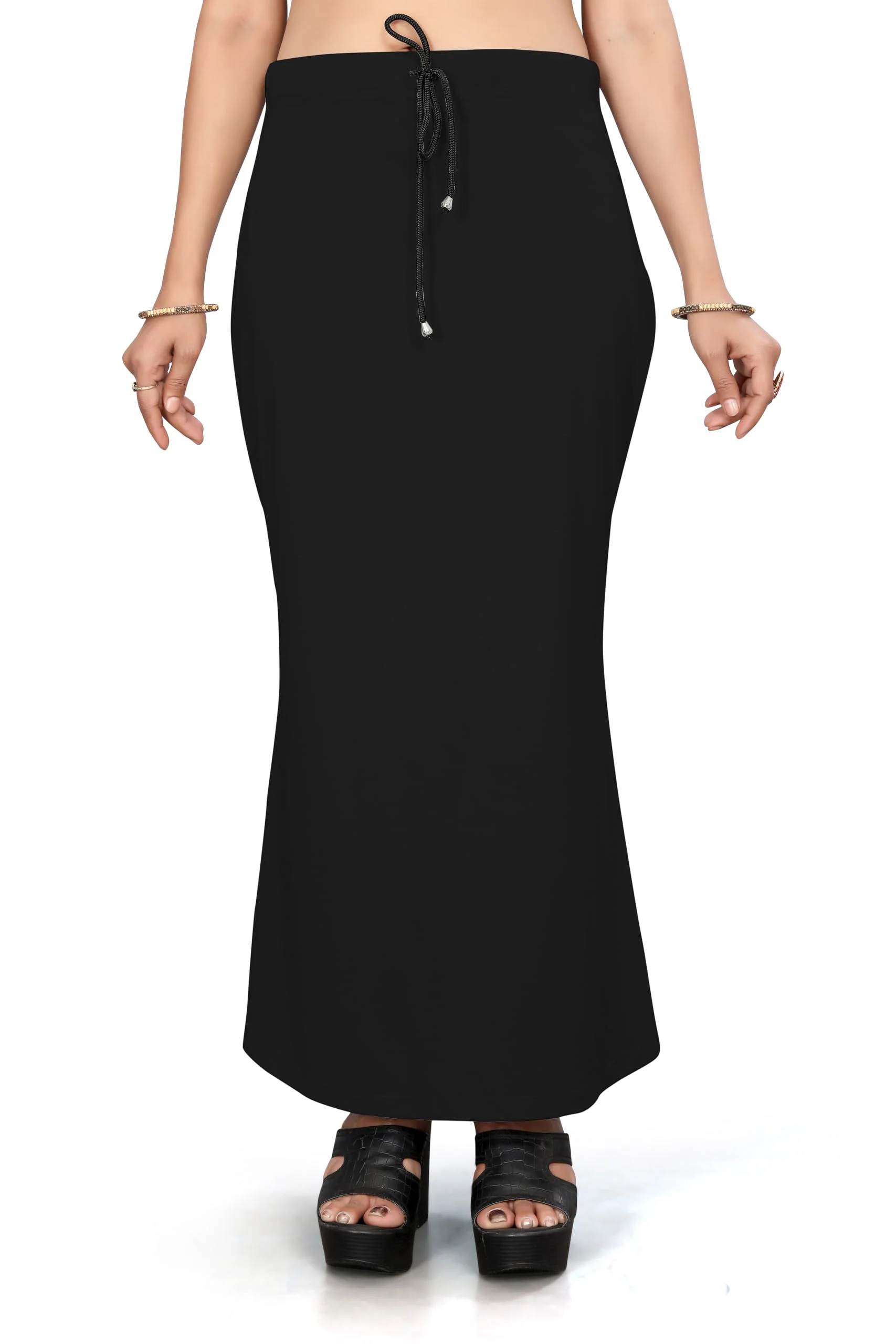 Yashika Present Lycra Saree Shapewear Petticoat for Women||Straight Fit Petticoat Saree Silhouette Shape Wear Dress for Saree|| AZ-YS-OG-Shaper Black-L - image 2