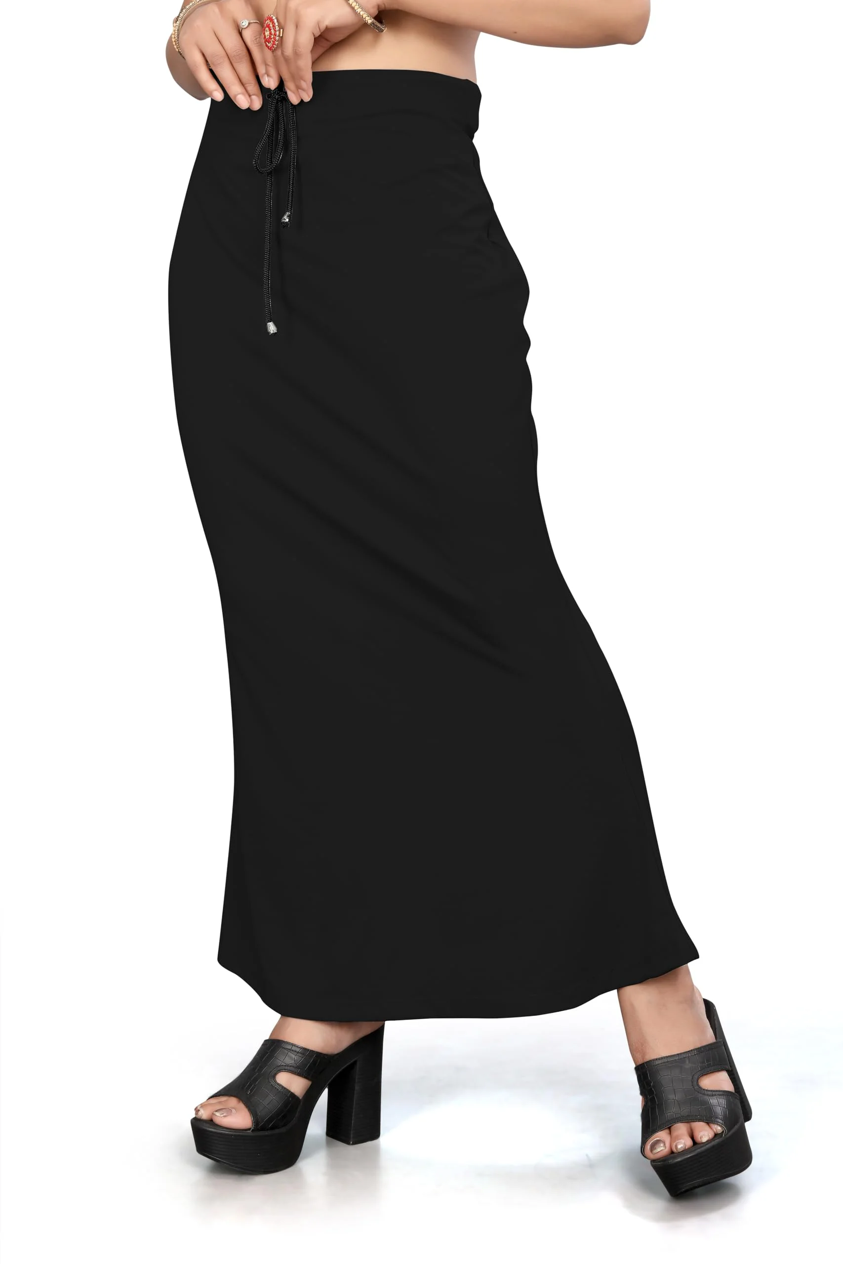 Yashika Present Lycra Saree Shapewear Petticoat for Women||Straight Fit Petticoat Saree Silhouette Shape Wear Dress for Saree|| AZ-YS-OG-Shaper Black-L - image 3