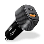pTron Bullet Zip Mini 42.5W Car Charger with Dual Output, Super VOOC/VOOC Compatible, Fast Charging 20W Type-C/PD & 22.5W USB QC 3.0A & Multiple Protection Layers (Black)