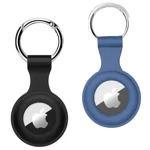 SQUIF Pack of 2 Airtag Cases for Airtags Silicone Case Protective Cover for Airtag Case Locator Tracker Anti-Lost Device Keychain Protection (Black, Blue)