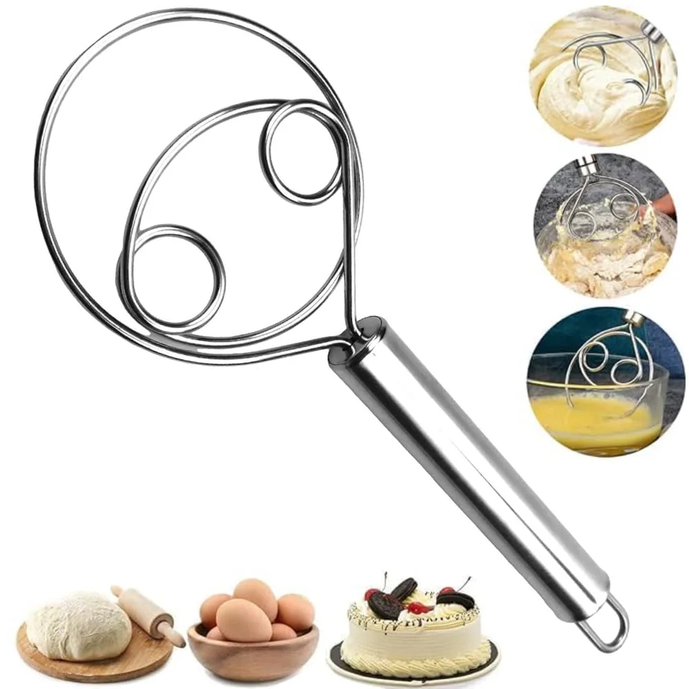 Prostuff.in® Multifunctional Effortless Stainless Steel Dough Mixer with Hanging Hole Durable Time-Saving Mixing Stick Baking Tools Egg Beater for Home Kitchen Baking Accessories 1 Pcs - image 2