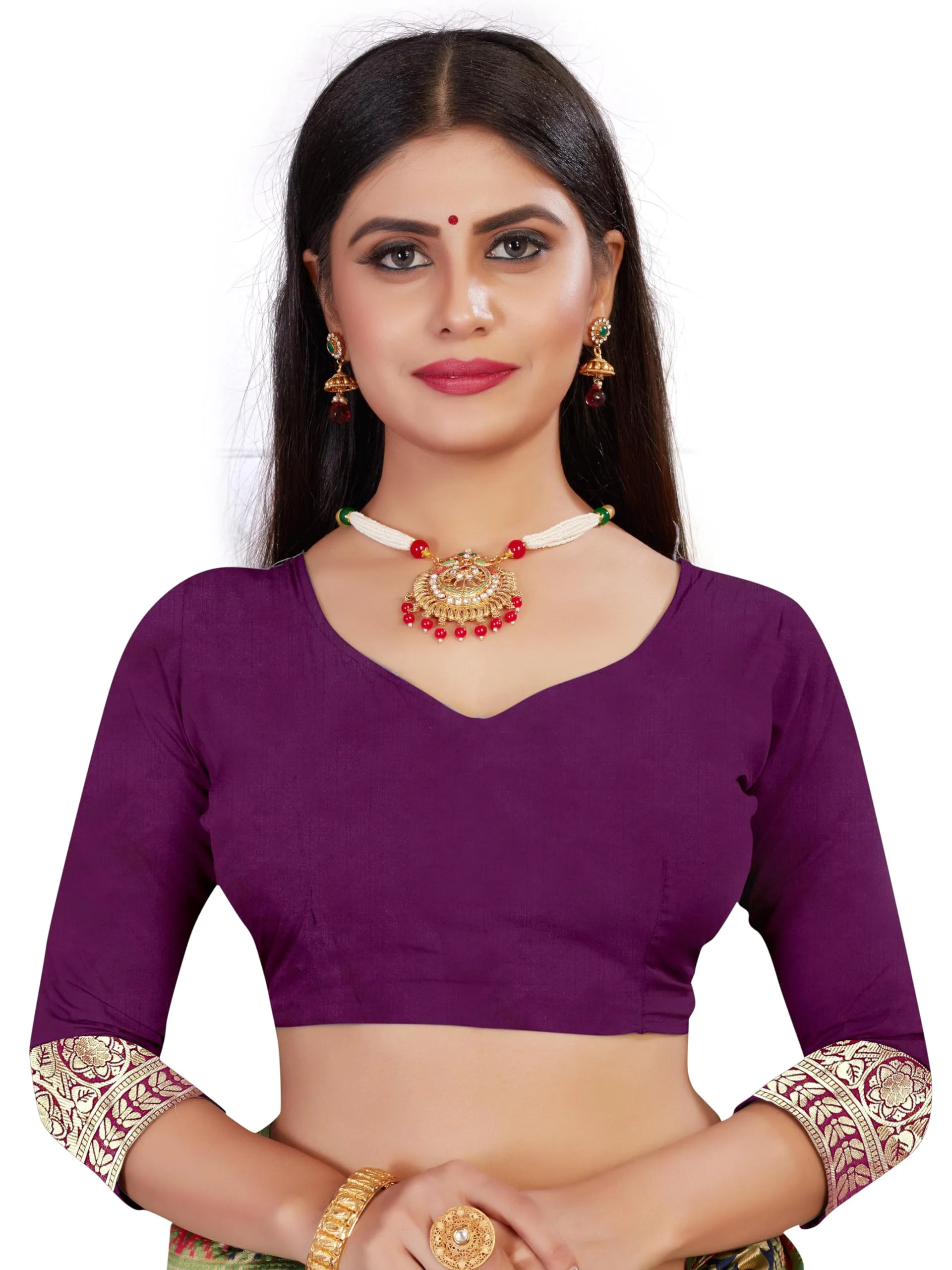 Sugathari Women's Banarasi Saree Pure Kanjivaram Silk Saree Soft new ladies 2023 Design Wear Pattu Sarees Latest Cotton Party Sari collections With Blouse Piece for Wedding sadi (SAM PARI-120 WINE) - image 3
