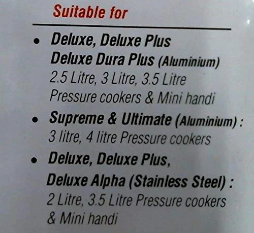 Prestige Rubber Mini Sealing Ring Gasket for 3/4-Liter Supreme and 2.5/3.5/3-Liter Deluxe Plus Pressure Cookers, Black - image 4