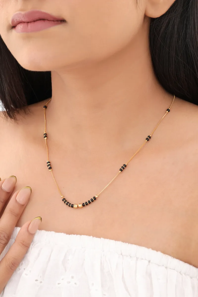 Buy 1 Get 1 Free - Classic Black Bead Slim Mangalsutra