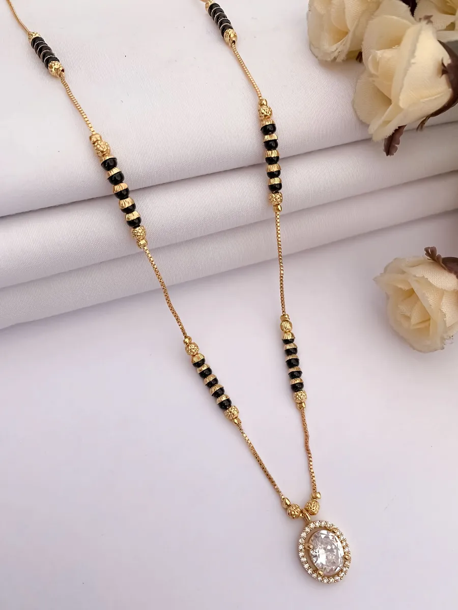Buy 1 Get 1 Free - Classic Oval CZ Mangalsutra Necklace