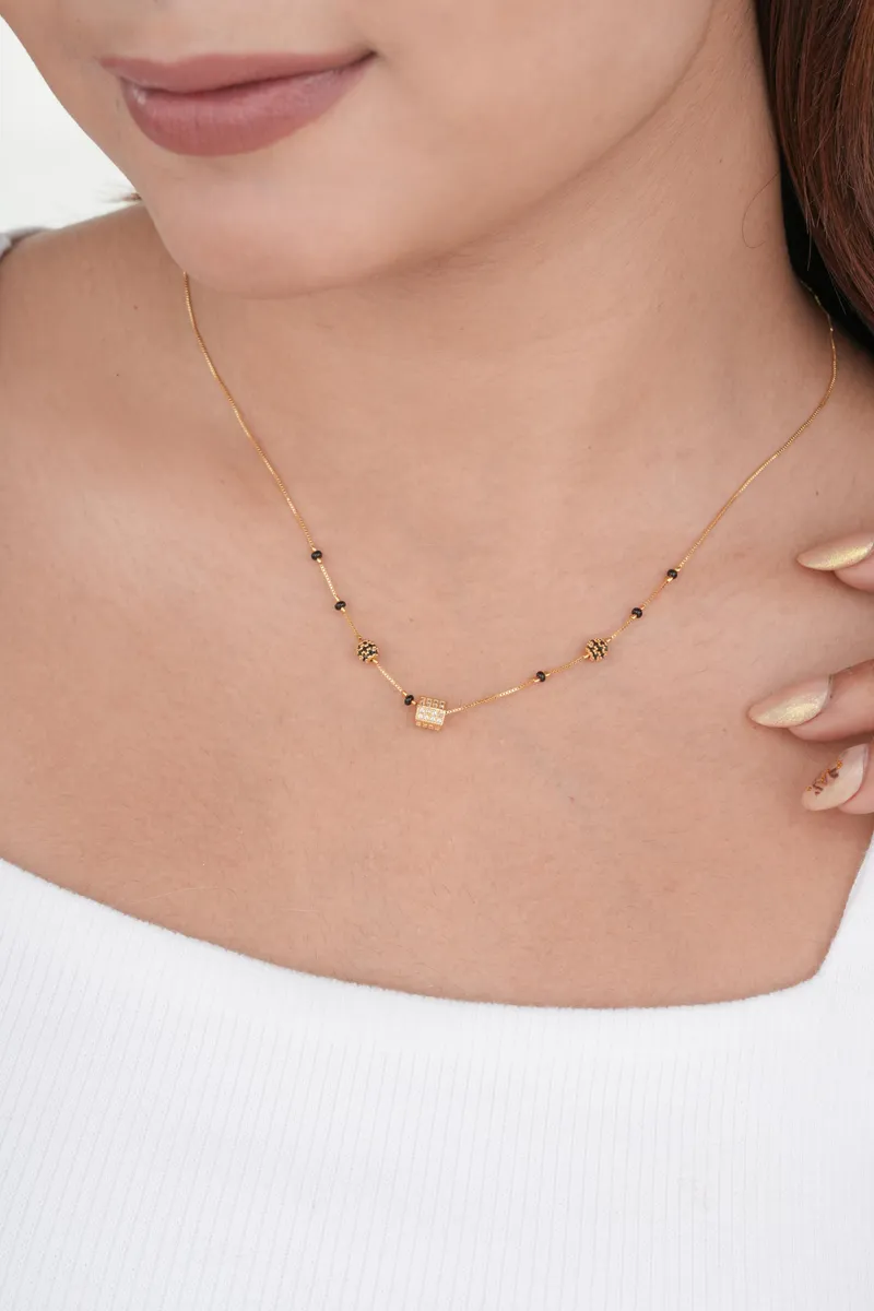 Buy 1 Get 1 Free -Square Crystal Minimal Mangalsutra