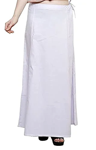 Style Ally Women's Saree Cotton Readymade Petticoat (Free Size) (White) - image 2