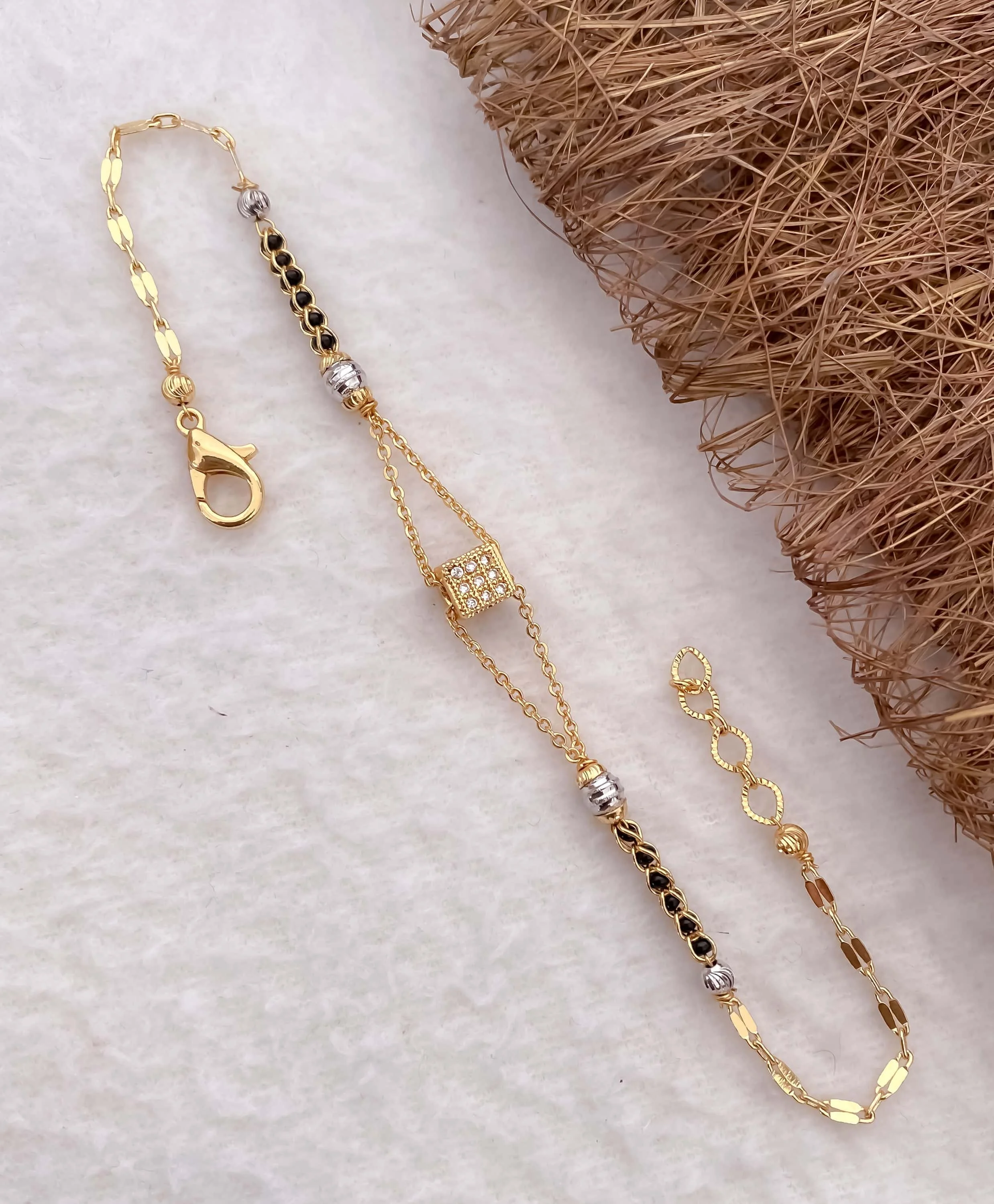 American Diamond High Gold Delicate Hand Mangalsutra