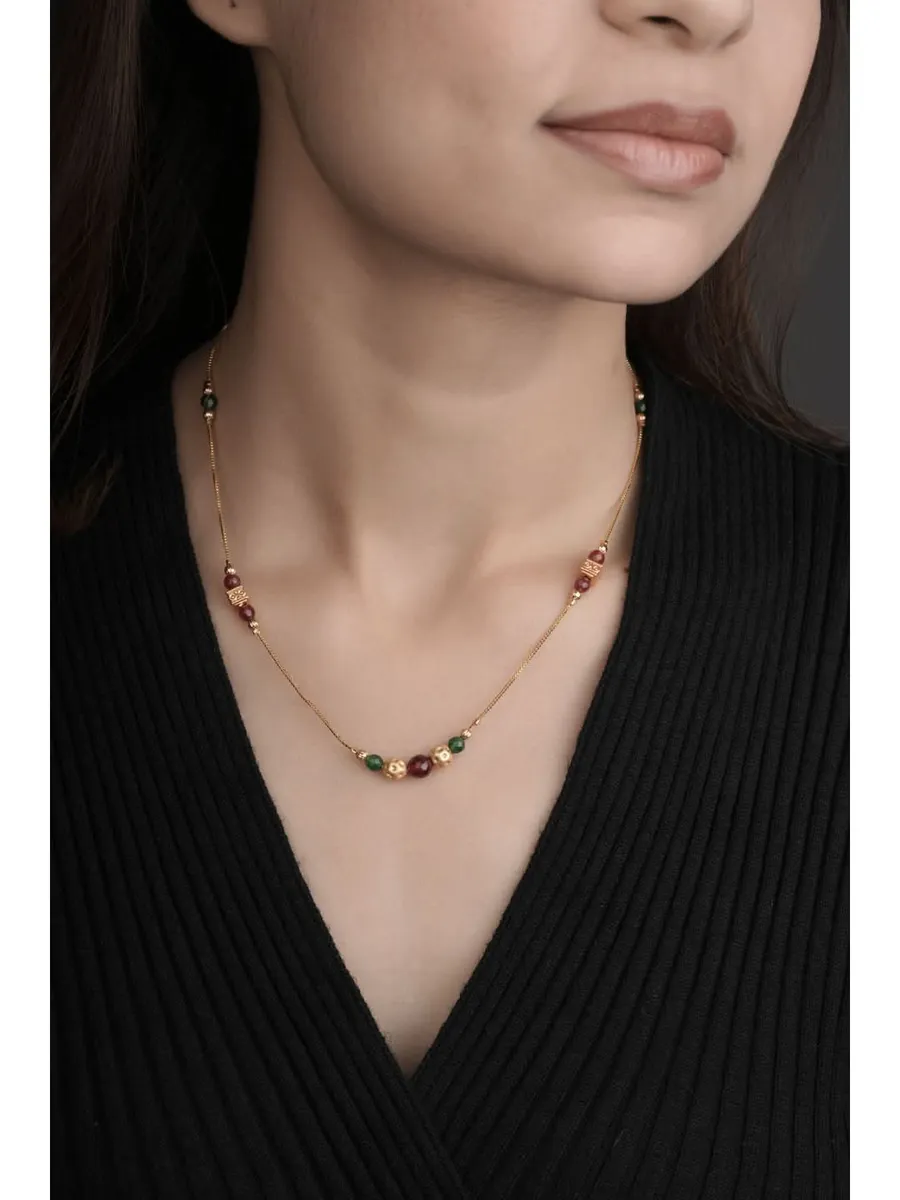 Fancy High Gold Plated Multiple Colour Chain Pendant