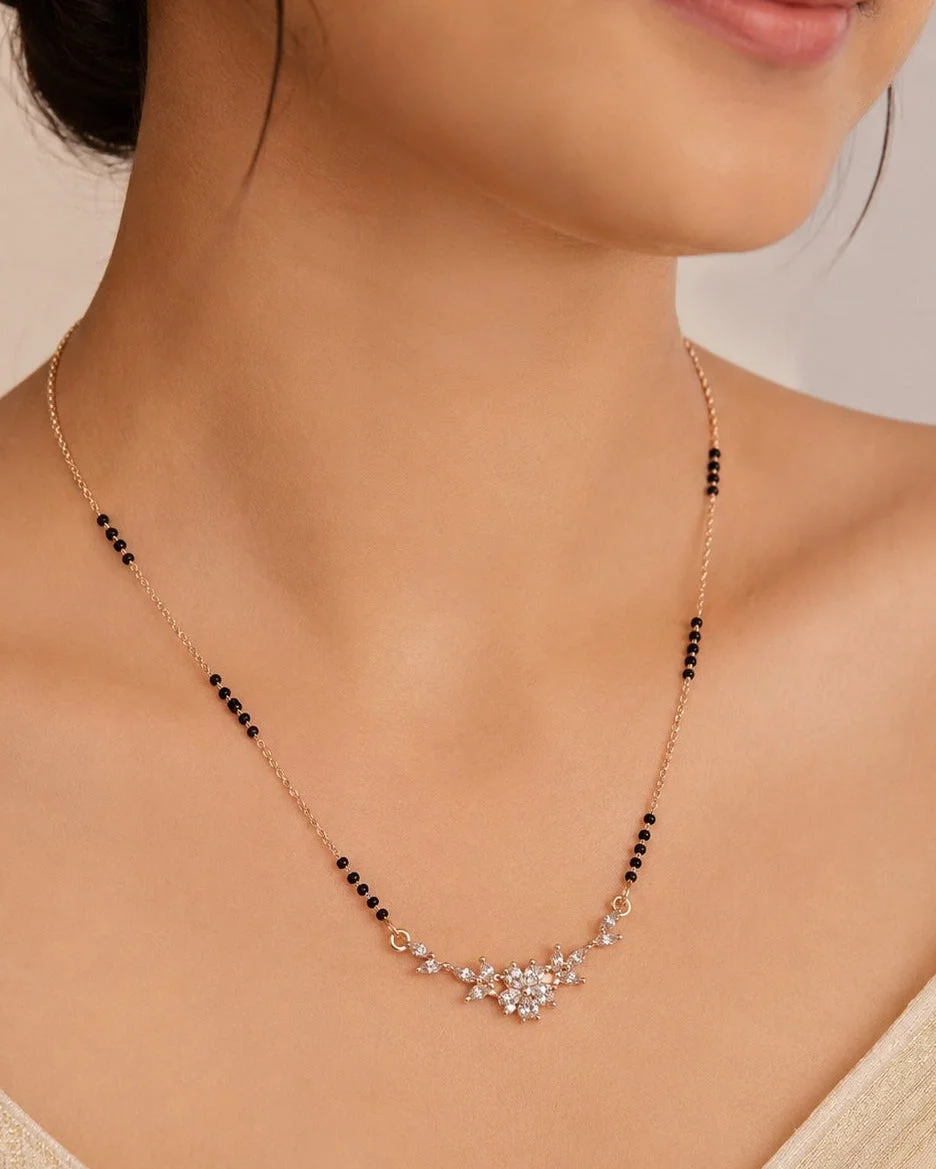Buy 1 Get 1 Free -Floral Grace Rose Gold Mangalsutra