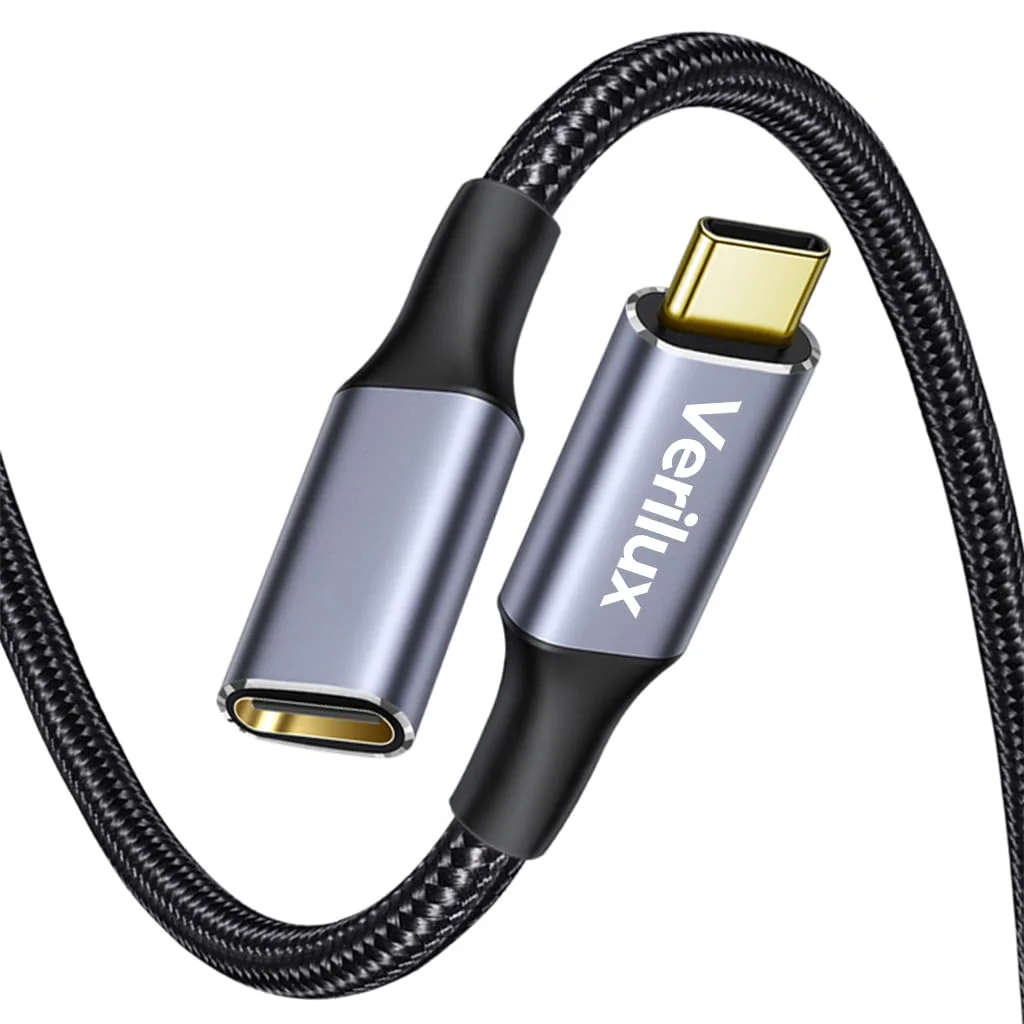 Verilux® USB C Extension Cable, 6.6ft USB Type C Male to Female Cable Support 100W PD Fast Charging, 10Gbps Data Transfer, 4K@60Hz HD Video Output Compatible with iPad Pro, MacBook Pro, Dell - image 2