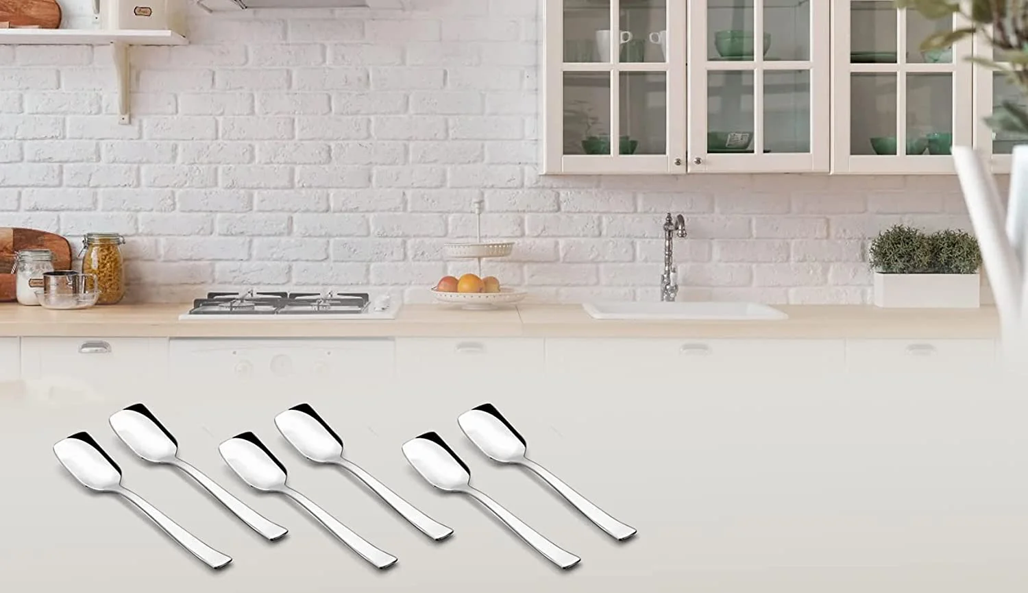 Siddhivinayak handicraft Stainless Steel Ice-Cream Spoon, Set of 6, Stainless Steel, 13.3 cm - image 5