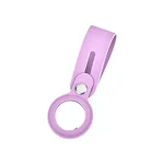 FOSO(™) Silicone Loop Case for Apple Airtag - Key Finder Secure Holder with Buckle Protector Skin Cover with Long Strap for Apple Bluetooth Item Tracker Soft Keychain Locator Luggage Tag (Purple)