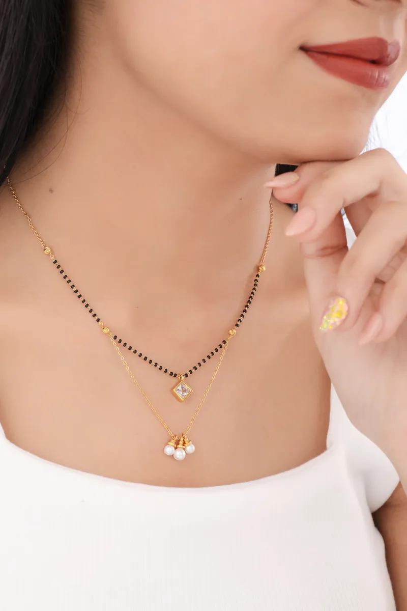Buy 1 Get 1 Free -Dual Layer Pearl Charm Mangalsutra