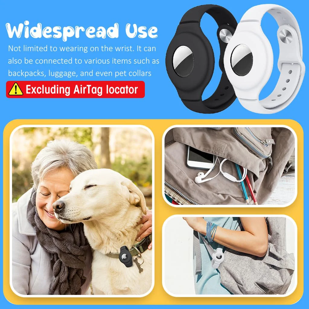 ZORBES® AirTag Bracelet for Kids, 2 Pack Silicone Watch Bands with Upgraded Studs Anti-dropping Bracelet Wristband for Children, Airtag Watch Band Compatible AirTag, Only bracelet Included, No AirTag - image 2