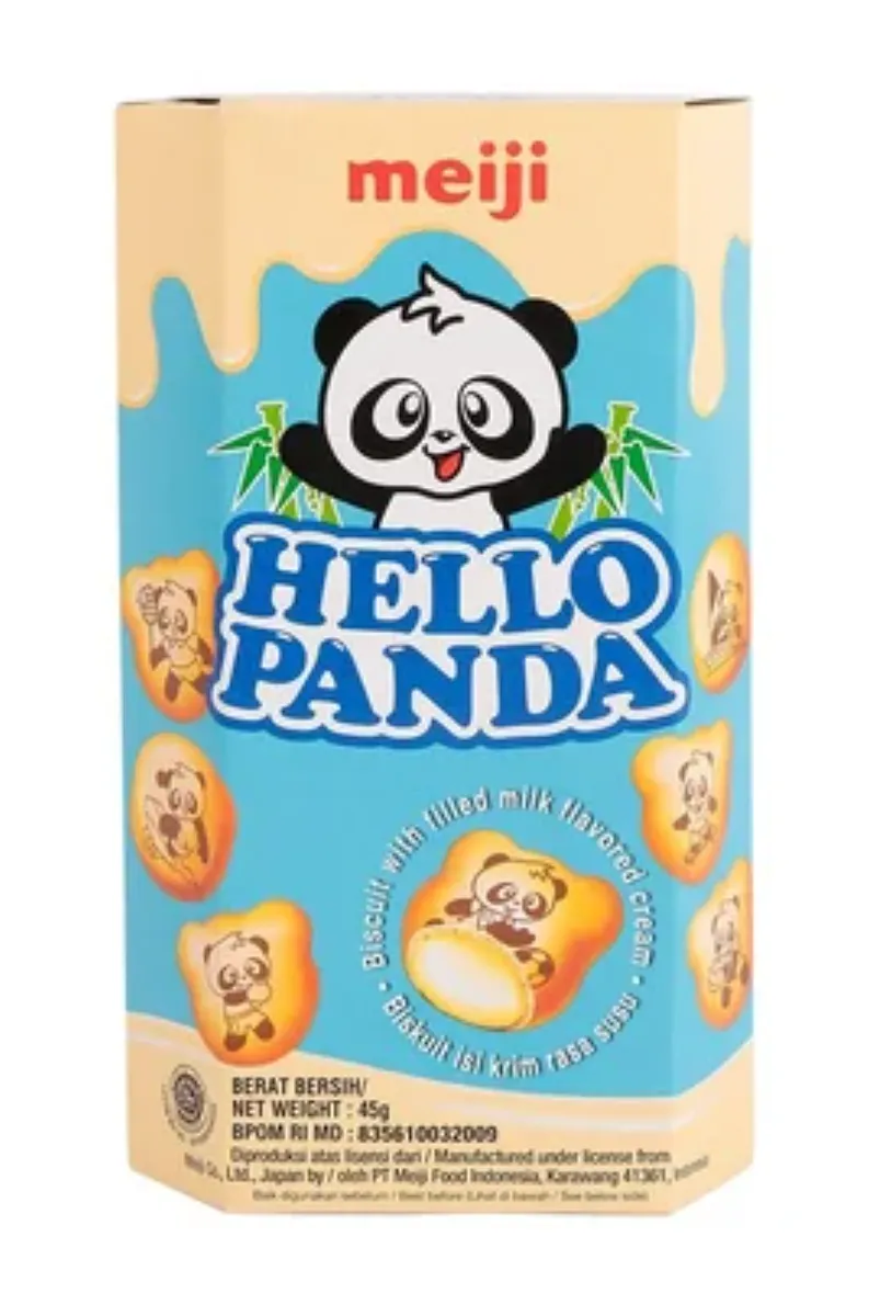 Meiji Hello Panda Milk Cream Center Filled Biscuits - 45GM