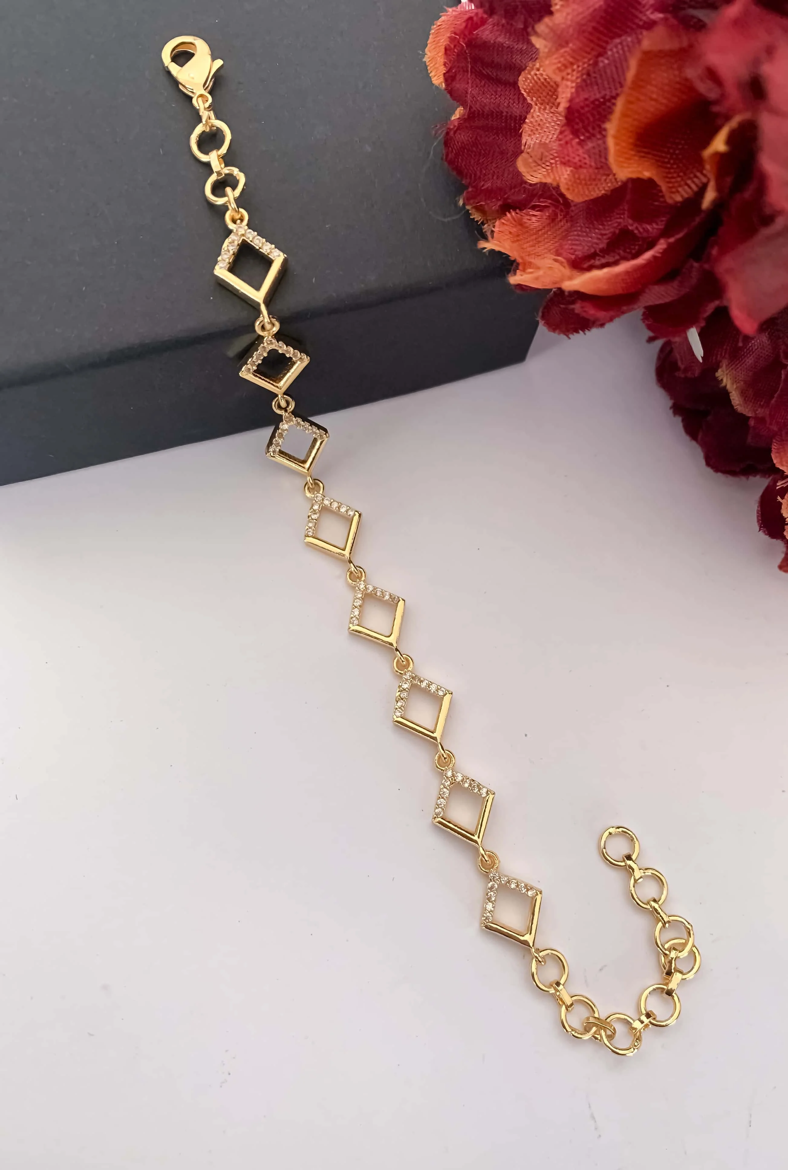 American Diamond Golden Fancy Bracelet