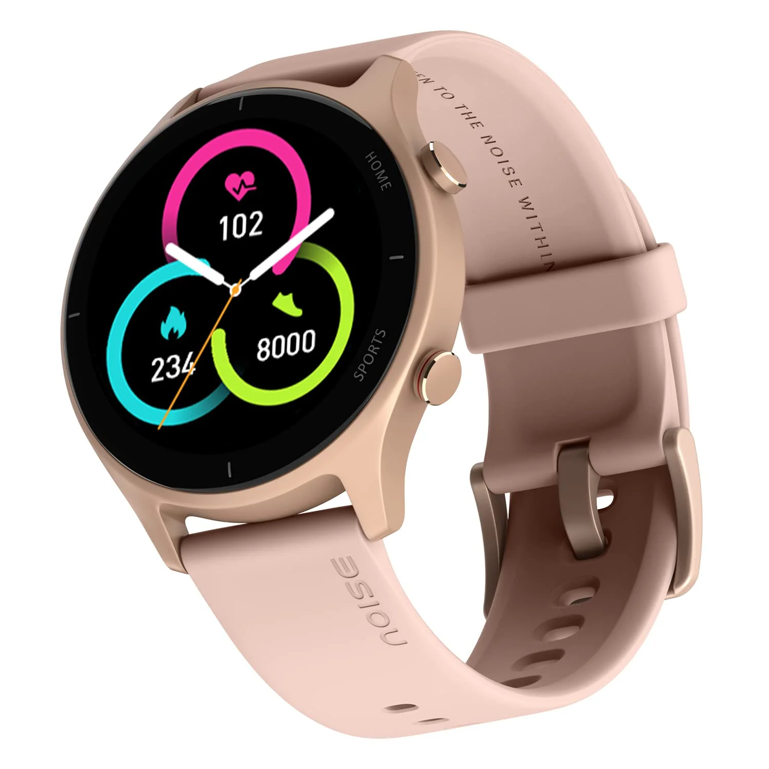 Noise Twist Round Dial Smart Watch with Bluetooth Calling, 1.38" TFT Display (Rose Pink)
