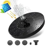 Verilux® Fountain Solar Power Floating Water Pump for Pool Pond Garden and Patio Plants Round 7V 1.4W (Black)