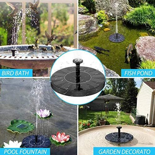 Verilux® Fountain Solar Power Floating Water Pump for Pool Pond Garden and Patio Plants Round 7V 1.4W (Black) - image 3